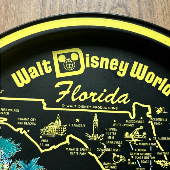 Vintage Walt Disney World Florida Souvenir Metal Tray - Picture 7 of 8
